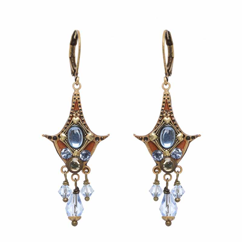 Copper & Blue Dangle Earrings